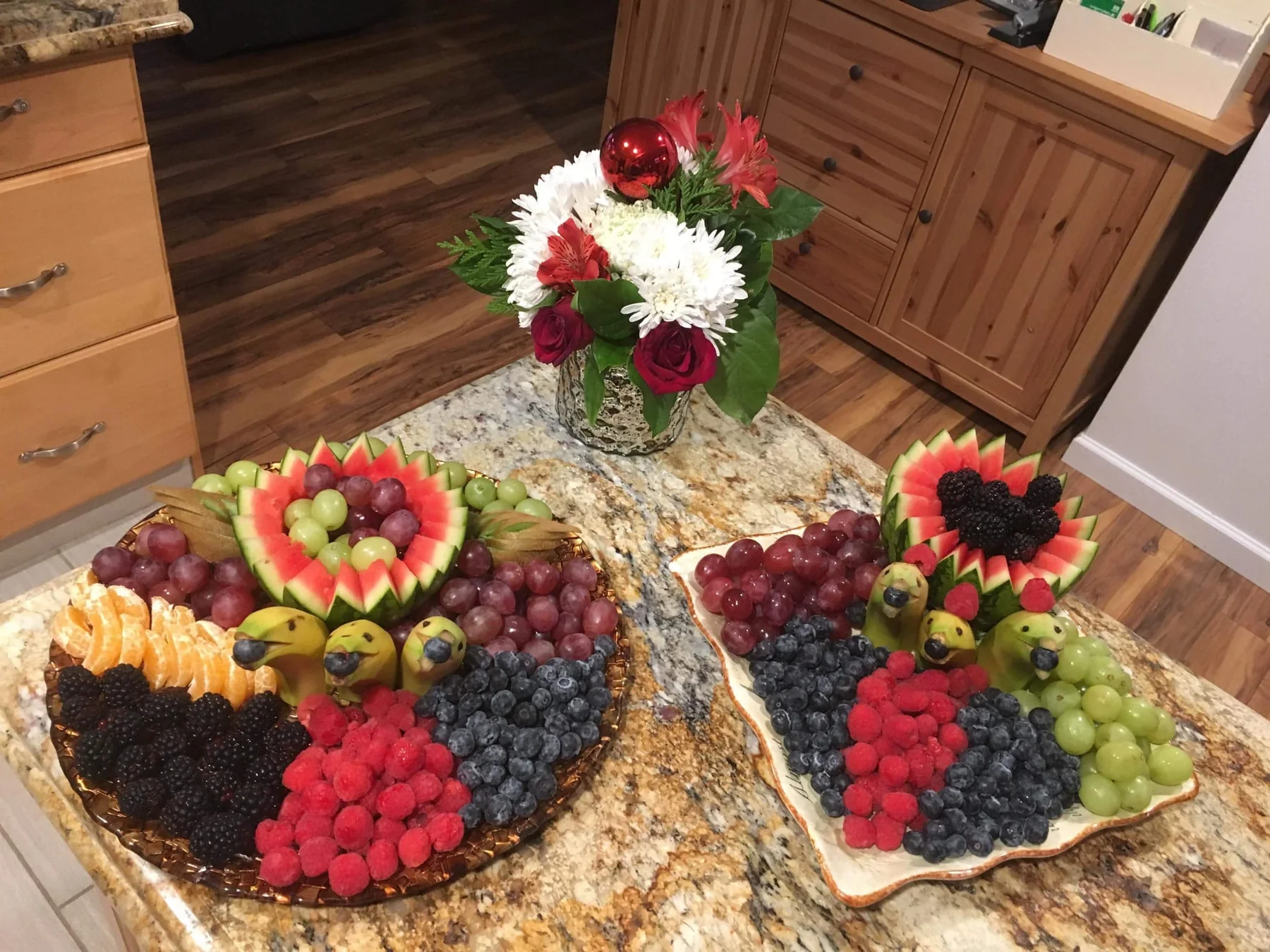 Sushi and dessert presentation