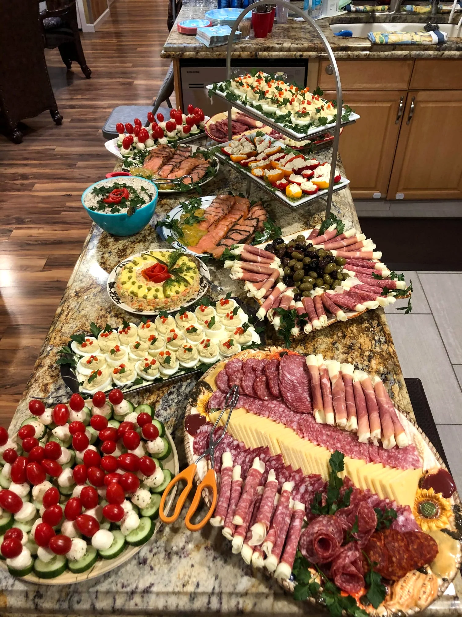 Home-cooked meal presentation at the Kirkland home