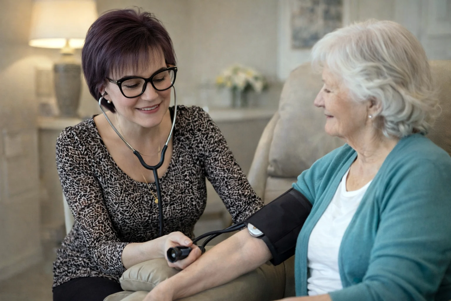 Routine health monitoring in a residential setting